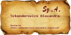 Szkenderovics Alexandra névjegykártya